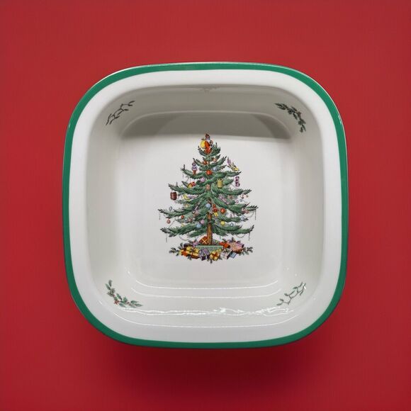 Spode Christmas Tree Oven to Table Square Serving Casserole Dish 11.75 X 12 X 3” - Picture 1 of 11